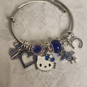Brand New Hello Kitty Adjustable BLUE Charm Bracelet